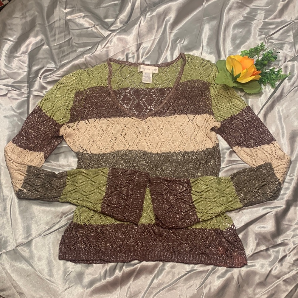 🌹 VINTAGE WORTHINGTON Beautiful 70’s Inspired See Through Sweater
